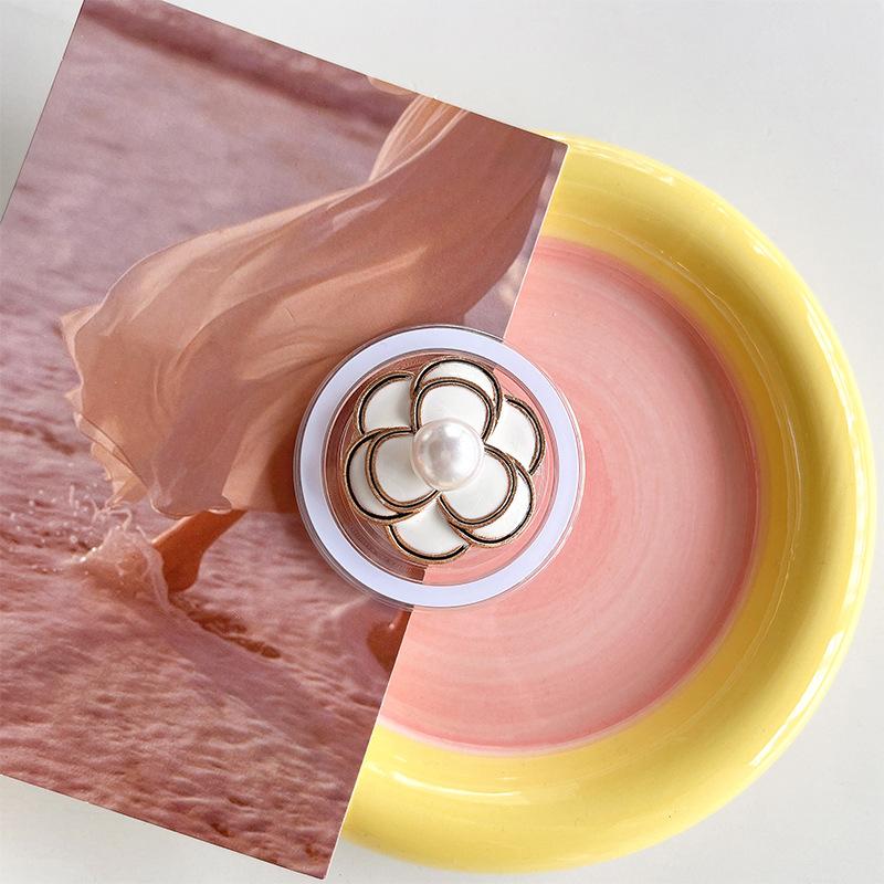 Magnetic Camellia Mobile Phone Airbag Bracket Electroplating Metal Love Pearl Advanced Sense Desktop Watching Drama Chasing Bracket