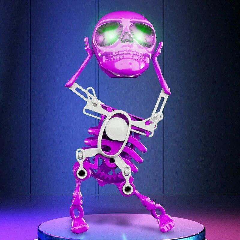 3D Skeleton Toy Fun Dancing Skeleton Toy Swinging Skeleton Toys Stress Relief Toys Manual Wind-Up Rocking Toy for Decorating