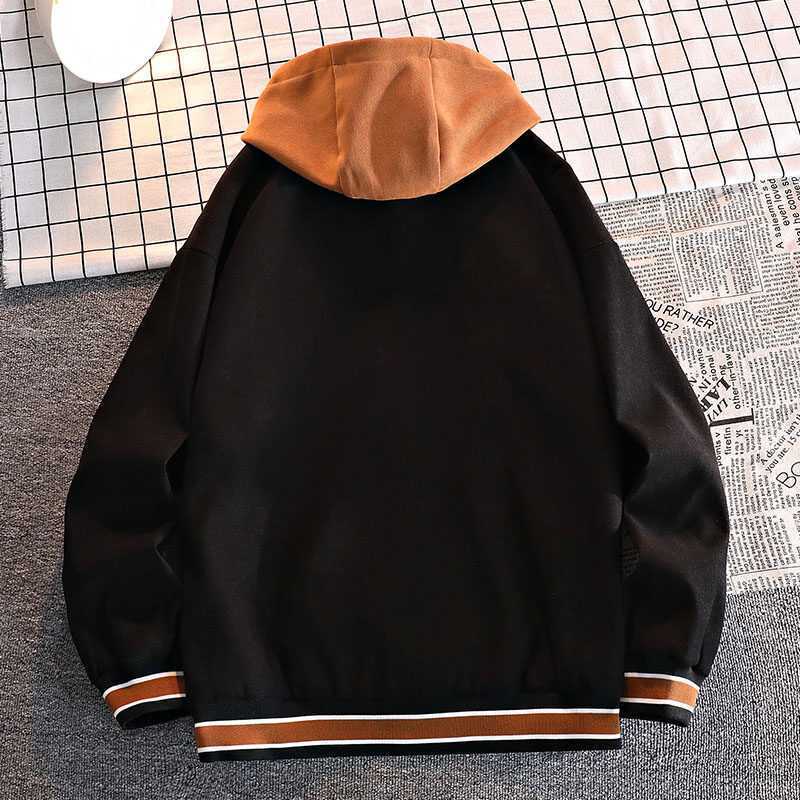 Fake Two Jackets Men's Coat Spring and Fall Fashion Brand Men's Hooded Windproof Top