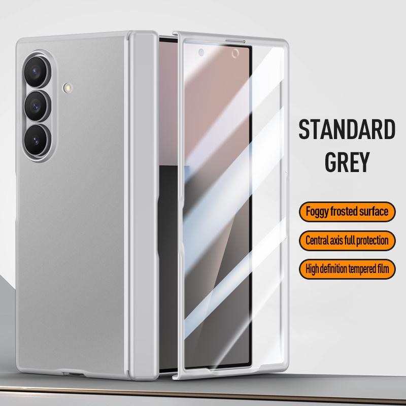 For Samsung Galaxy Z Fold7 Screen Protect Film Magnetic Electroplated Matte Phone Case For Magsafe Middle Hinge Shockproof Cover