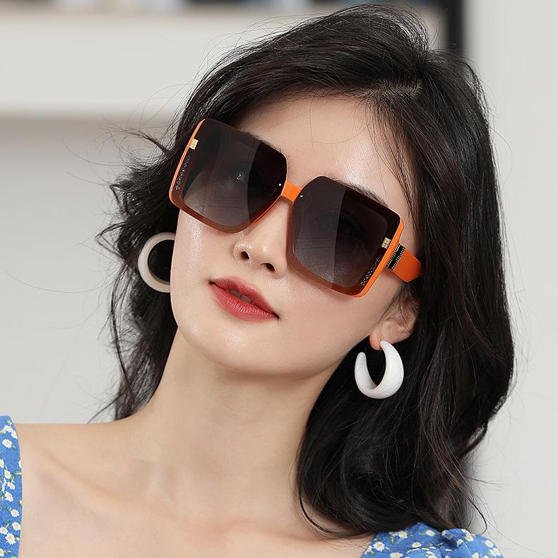 High Definition Polarized Sunglasses Fashion High Sense Large Frame Glasses Square Sunglasses 9136