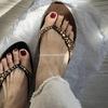 New Women's Slippers Toe Clip Thin Heels Pointed Toe Flannel Flip Flops Dress Leisure Fashion All-match Dots Zapatillas De Mujer