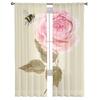 Rose mit Tautropfen, transparente Vorhänge für Wohnzimmer, Fenster, transparenter Voile-Tüll-Vorhang, Schlafzimmer-Vorhänge, Heimdekoration
