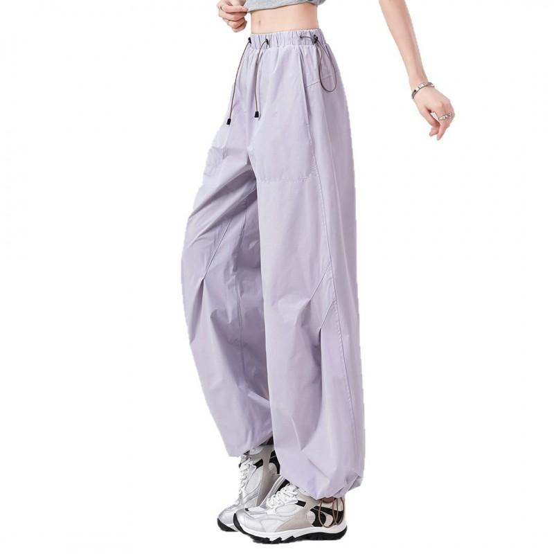 High-Waisted Wide-Leg Cargo Pants Women Breathable Quick-Dry Outdoor Hiking Casual Streetwear