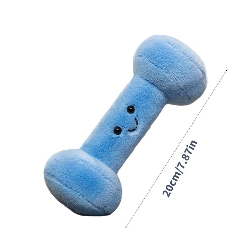 Gym Theme Cute Dumbbell Plush Toy Throw Pillow Infant Sensory Play Soft Baby Gift Blue