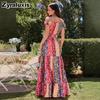 New Summer Bohemian Floral Wrap Belt Midi Dress