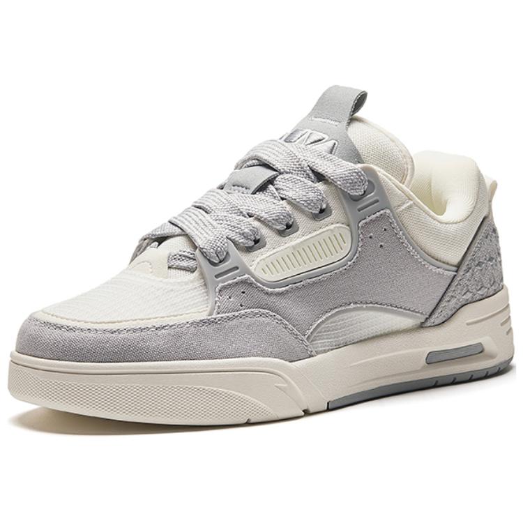 Anta Comfortable Minimalist Slip Resistant Shock Absorbing Durable Low Top Sneakers Men Sneakers White Gray 112428041-1