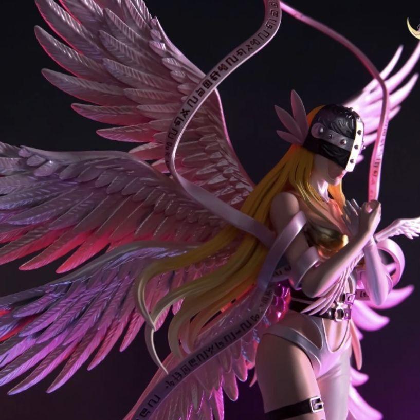 Digimon Adventure Figure Angemon Action Figurine Angewomon Statue 28cm Pvc Collection Desk Ornament Model Birthday Gift