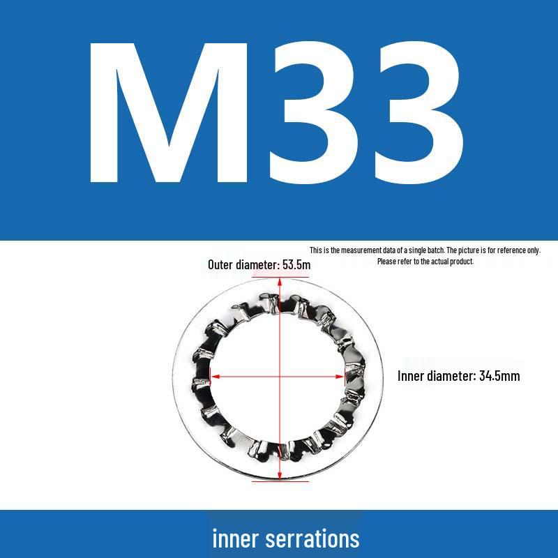 304 Stainless Steel Serrated Lock Washer with Anti-slip Teeth.