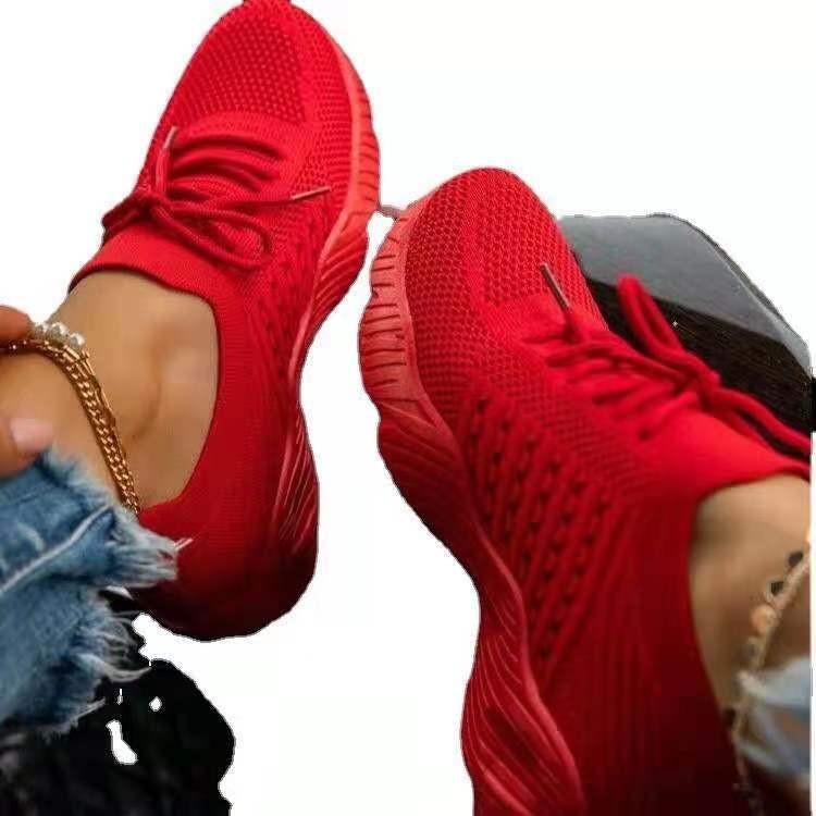 2025 Women's Flyknit Air Cushion Sole Shoes - Breathable, Large Size, Casual Spring/Autumn Footwear