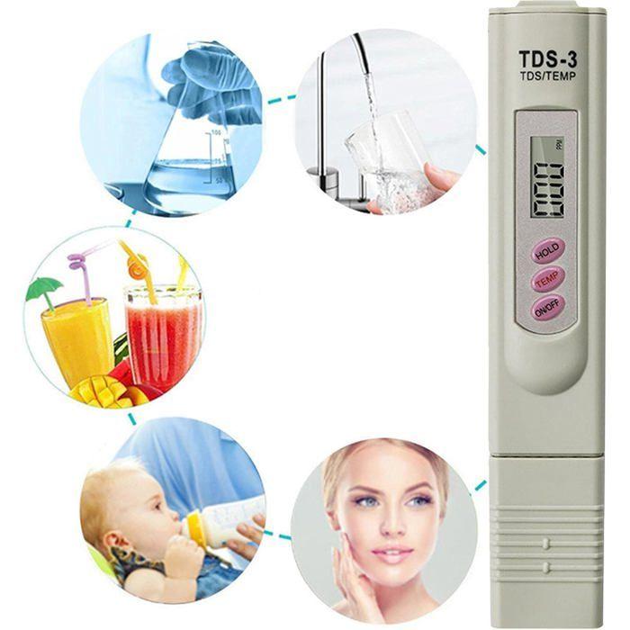 AIMOONSA TDS mètre - Testeur eau potable numérique 0–9990 ppm, précision ±2% - Portable, arrêt auto