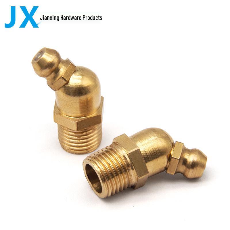 Copper Grease Nipple - Excavator/Loader Oil Gun, Elbow & Straight (M4-M20)