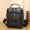 Crocodile Bone Pattern Men's Single-shoulder Crossbody Bag, Classic and Stylish Men's Handbag, High-end Business Backpack