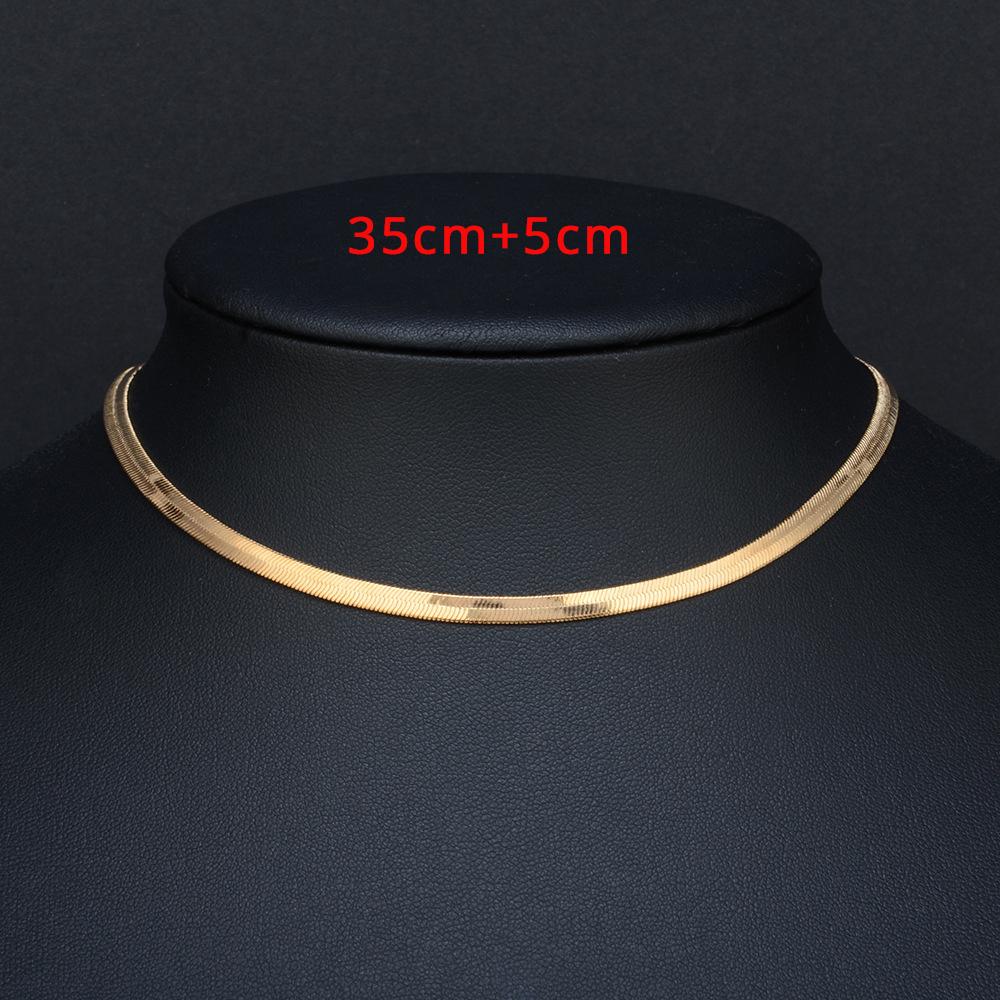 2025 High Quality Clavicle Blade Chains Dropshipping Women Gold Silver Color Stainless Steel 35+5cm Snake Choker Necklace Chain