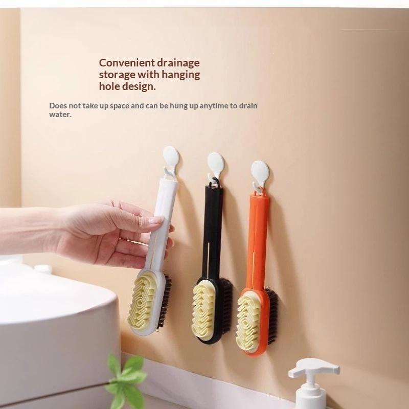 Portable Double Sided Cleaning Brush Multi-Functional Long Handle Shoes Brush Convenient Washing Brush Household