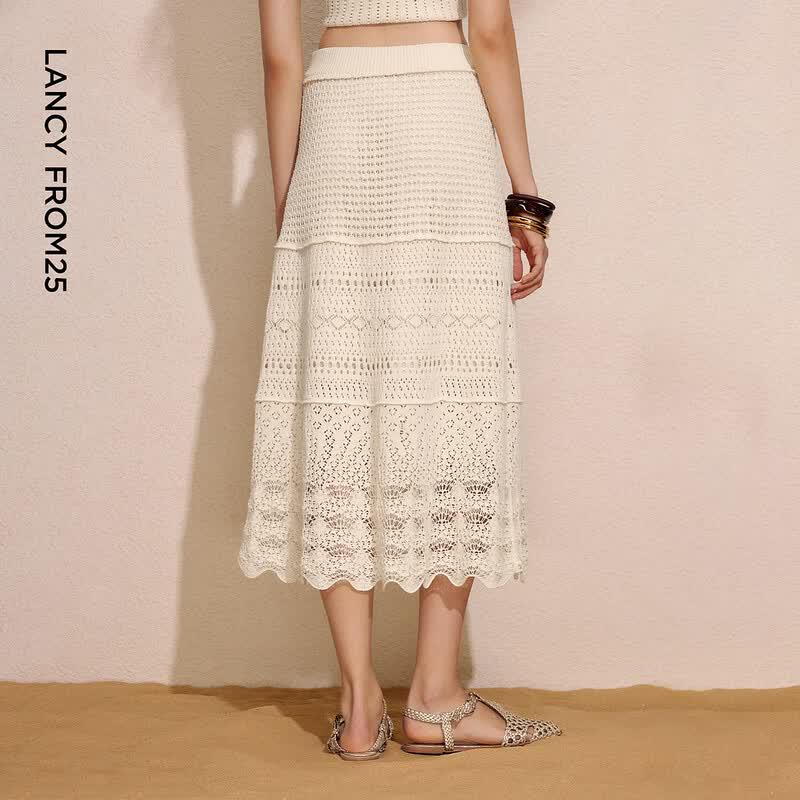 LANGZI Artist Collaboration H-Shape Knit Skirt