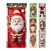 Christmas Door Cover Funny Santa Claus/Gnome/Snowman/Wreath Hanging Backdrop Door Banner 70" X 35" Winter Porch Sign for Home Yard Wall Decor