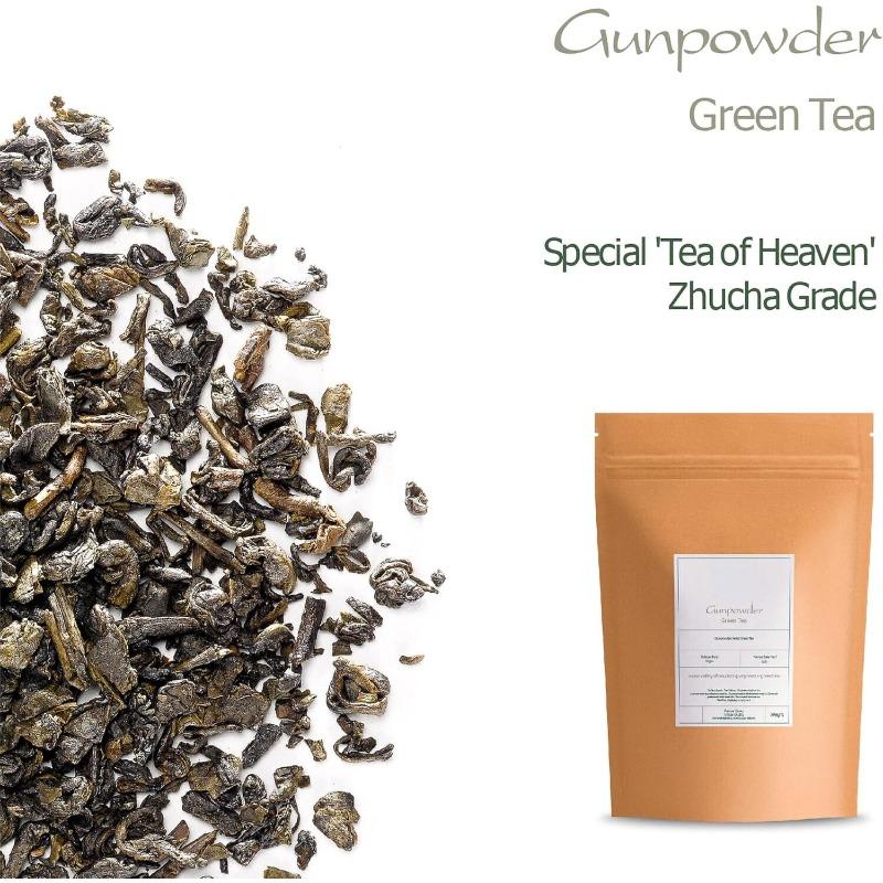 Зеленый чай Gunpowder из Китая - Heaven Tea - Чай в гранулах - Zhu Cha Zucha 100г — фото 3