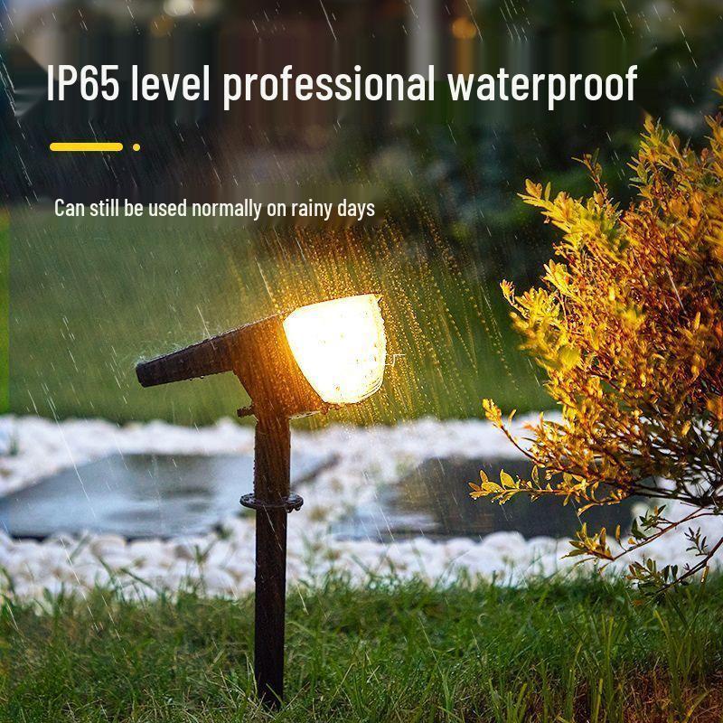 Waterproof Solar Spotlight for Garden Landscape - Super Bright Outdoor Lawn and Tree Light with Ground Plug