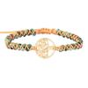 Double-Layer Braided Bracelet with Tree Charm & African Turquoise Beads