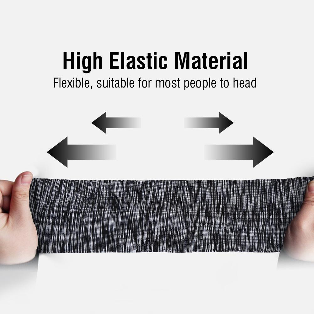 Sweatband Headband Sport Bicycle Tennis Bike Cycling Stretchy Breathable Hairband Stripe Gray