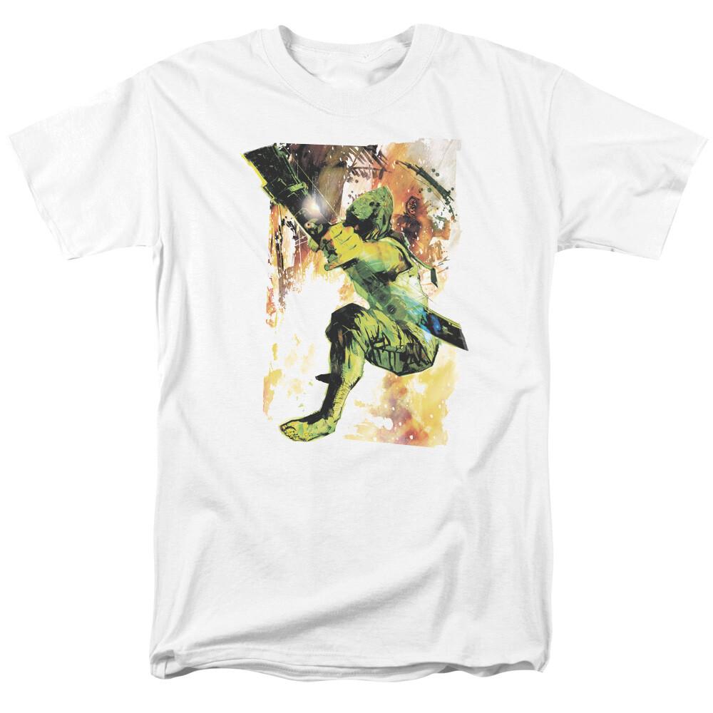 Green Arrow Painted Archer T Shirt Licensed Comic Book Tee White S