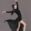 Classical Chinese Dance Cheongsam Costume with High Slit Long Skirt for Art Exams and Practice