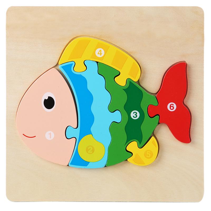 Wooden Traffic Animal Puzzle Blocks - Educational Early Learning Toy for Children and Babies