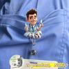 2D Flat Acrylic Syringe Holding Male Nurse Retractable Badge Clip, Medical ID Holder For Medical Students Nurses Workplace Identification