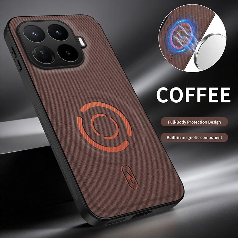 For Xiaomi 17T Case Built-in Magnetic PU Leather Cover Shockproof For Magsafe