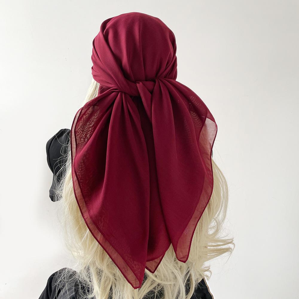 

Модный новый универсальный платок большой квадратный шарф однотонный шарф женский искусственный шелковый атласный шарф 95*95cm