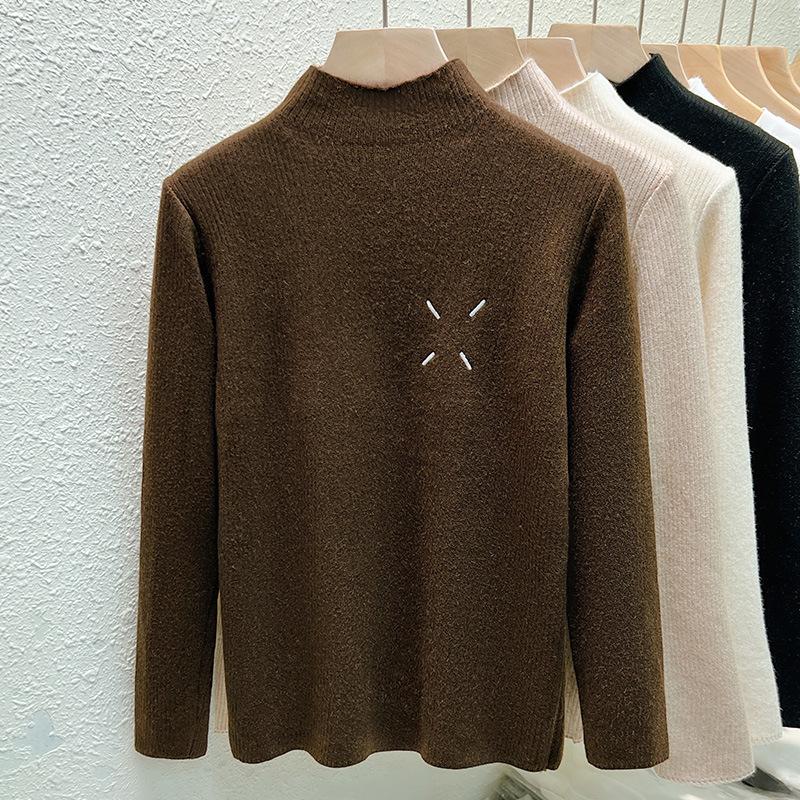 

Рубашка из норкового бархата и утолщенного бархата для женщин на осень и зиму, новый теплый топ с интегрированным бархатным подкладом One Size коричневый