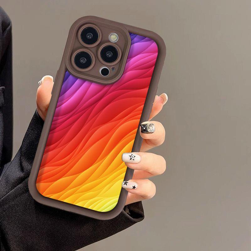 Color gradual change wave for iPhone17 mobile phone case Apple 17promax new 2026 fine hole 13/12