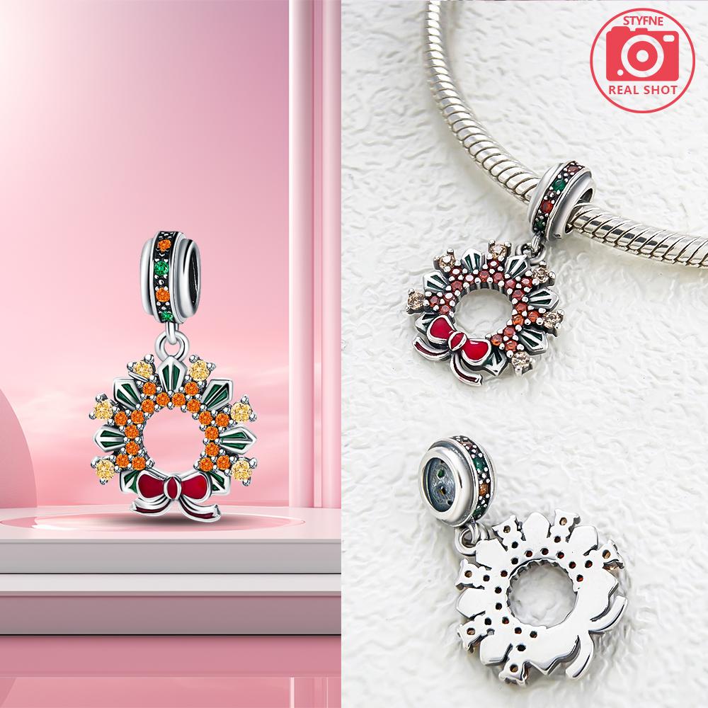 Bow Wreath Pendant Copper Plated For Charms Copper Plated Original Bracelet For Jewelry Making