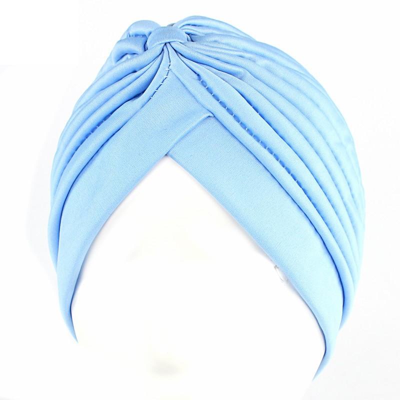 Stretchy Knot Twist Turban Bandanas Women Headscarf Bonnet Muslim Hijab Indian Hats Female Chemo Cap Adult Solid Color Head Wrap