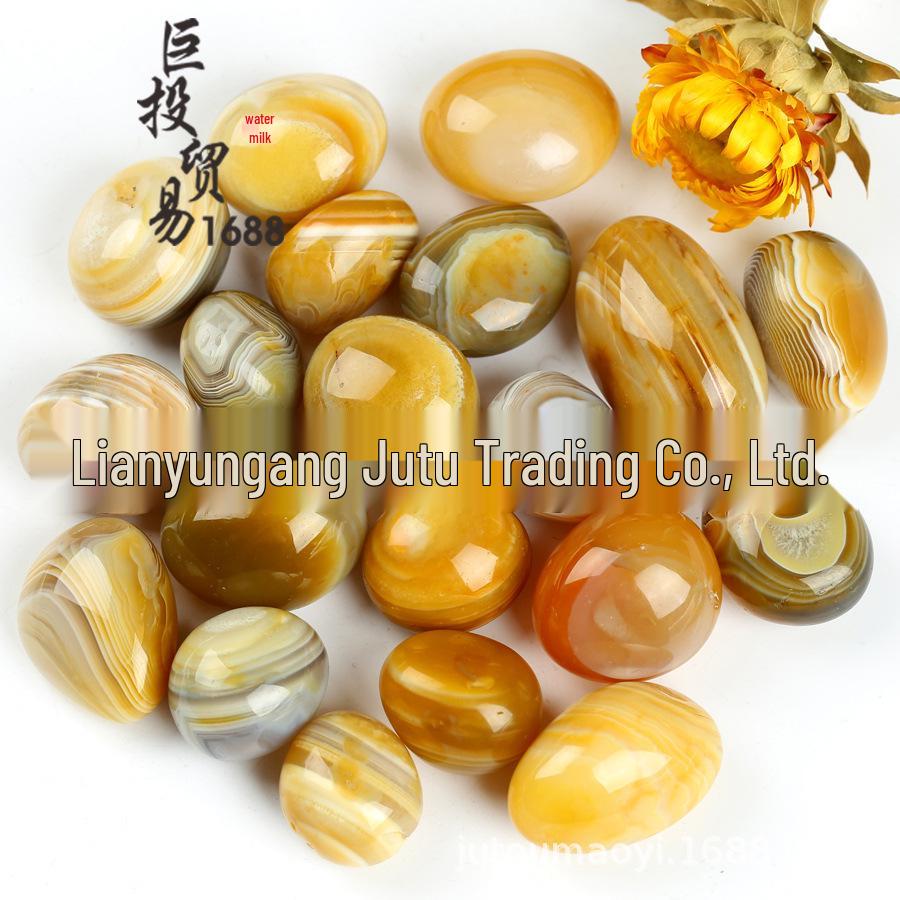 Yellow Persian Agate Striped Tumble Ornament