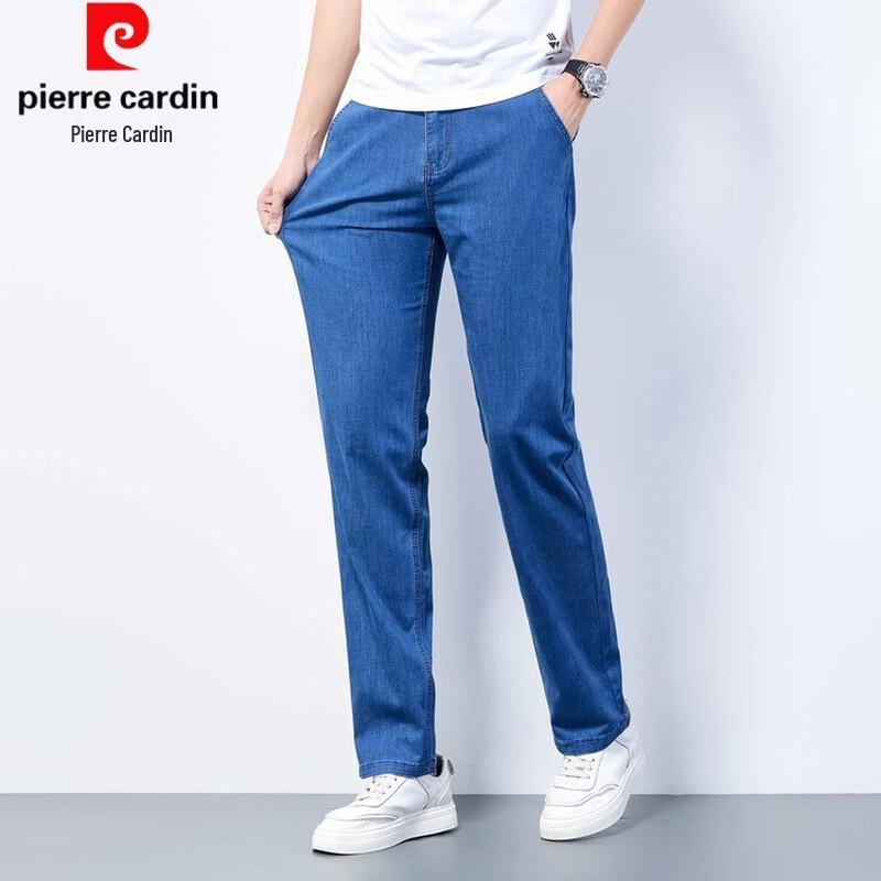 Pierre Cardin Men's Summer Ice Silk Straight Jeans