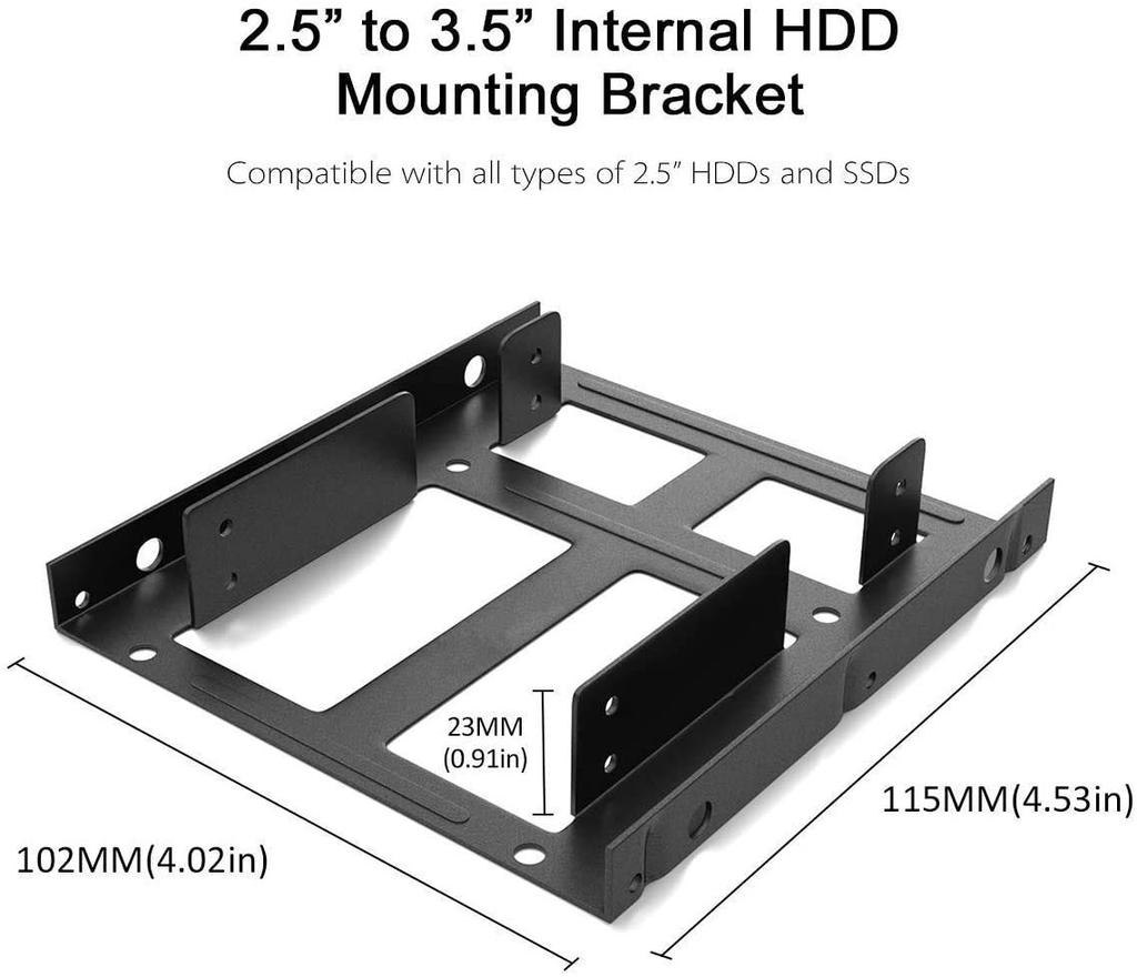 YFFSFDC Adapter To Internal HDD Expansion SSD Conversion Bracket Includes Installation 2x SATA Data and 2x Power Cables Connecting the Power Cord