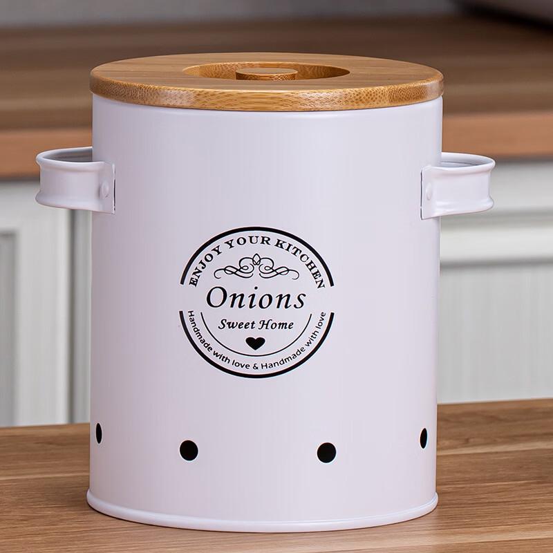 Stackable Carbon Steel Potato Storage Bin with Bamboo Lid