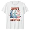 Hoppy Easter Unisexs TShirt Bunny Watercolor Groovy Spring Holiday