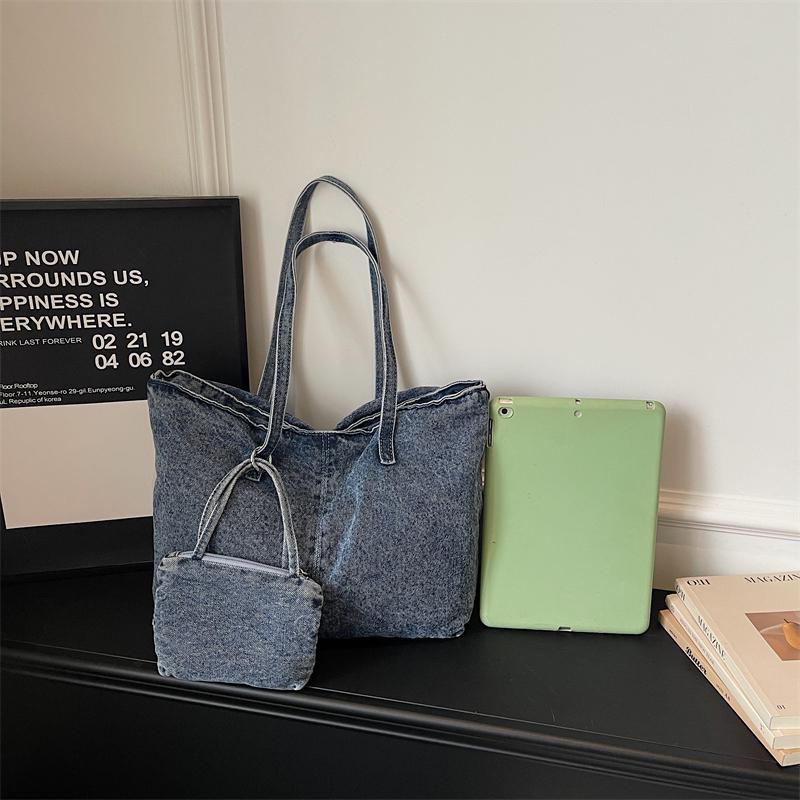Shoulder Bag Denim Handbag Vintage Large Capacity Tote Bag