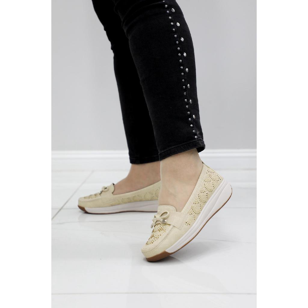 Wanetti Woman Mother 4 Point Orthopedic Anti-Sweat Anatomic Base Stone Shoes Flat Shoes