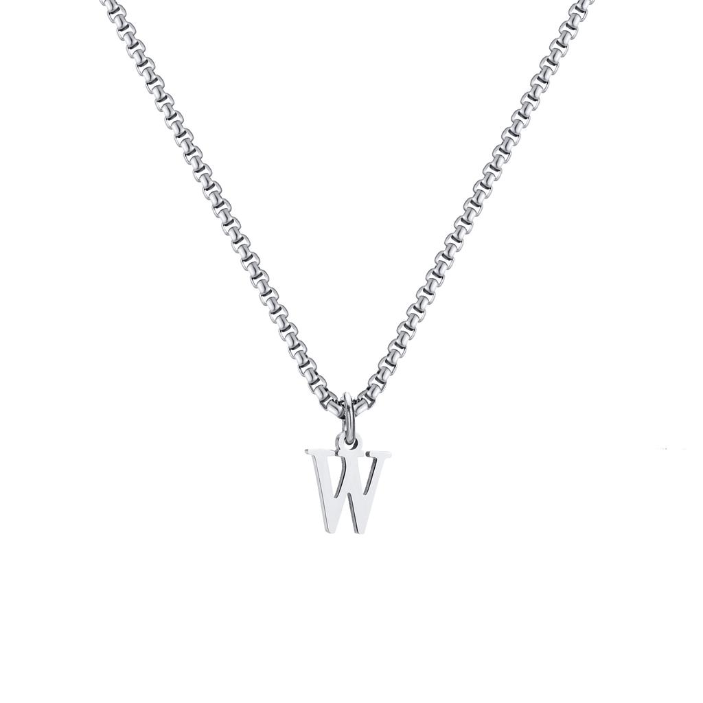 Fashion Letters A-Z Pendant Necklace for Men Women, Stainless Steel English Alphabe Chain Necklace,Fashion Punk Jewelry Men Gift