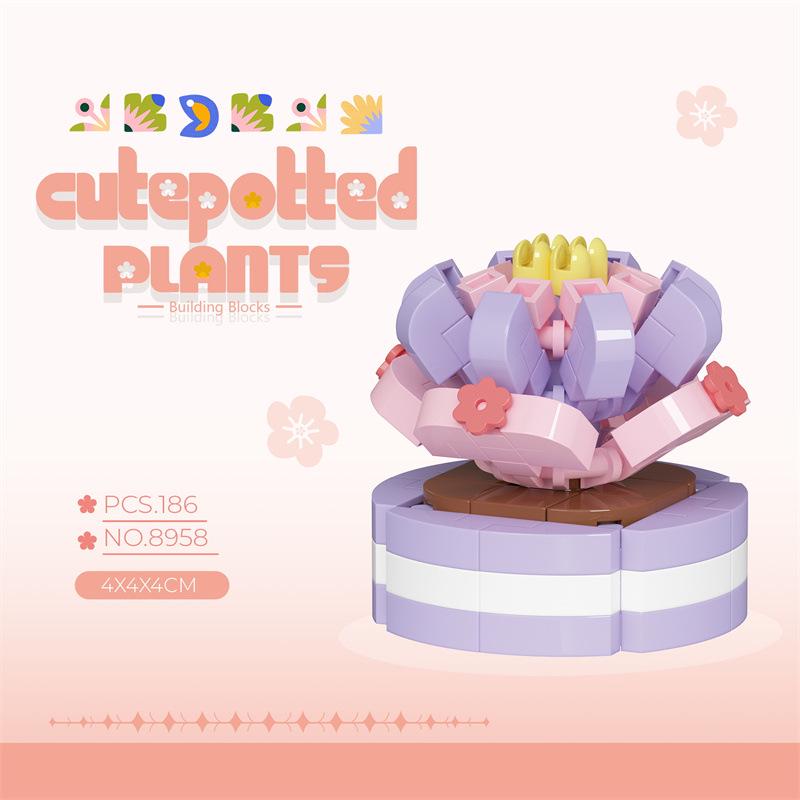 Bionic Eternal Flower Building Blocks: Sunflower and Rose Assembly Toy for Children