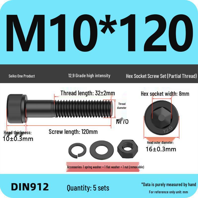 12.9 High Strength Socket Head Cap Screw and Nut Set M8-M16.