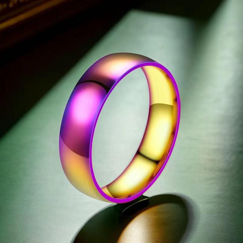 High-End Light Luxury Stainless Steel Ring for Women - Non-Fading, French Design with Titanium Finish.
