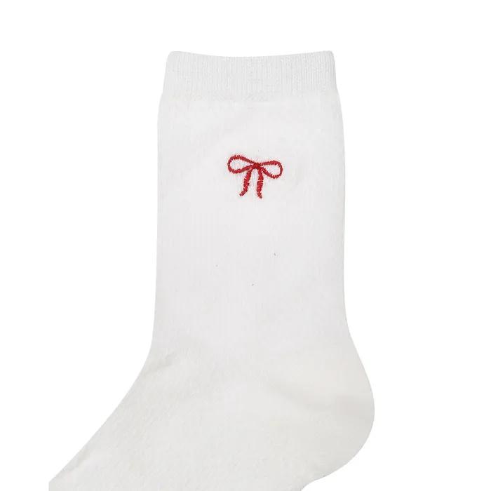 [Gift Box Packaging] Women's Ribbon-Detailed Mesh Mid-Length Socks 2-Piece Set JASS6E041R2