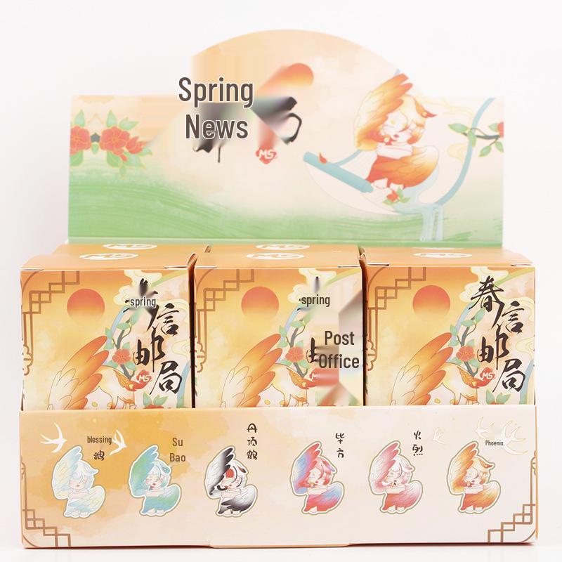 SM Series 6: Hand-Painted Bird Figurines - Parrot, Red-Crowned Crane, Flamingo & Bifang Blind Box Display