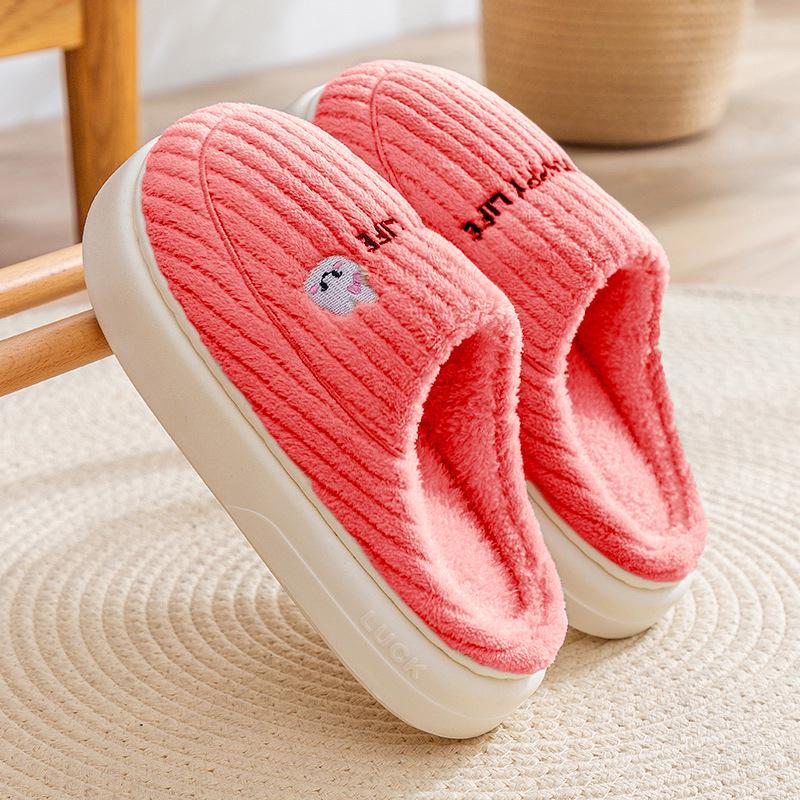 

«Теплі пухнасті бавовняні тапочки: Нековзка, товста підошва для чоловіків і жінок на осінь/зиму 40-41