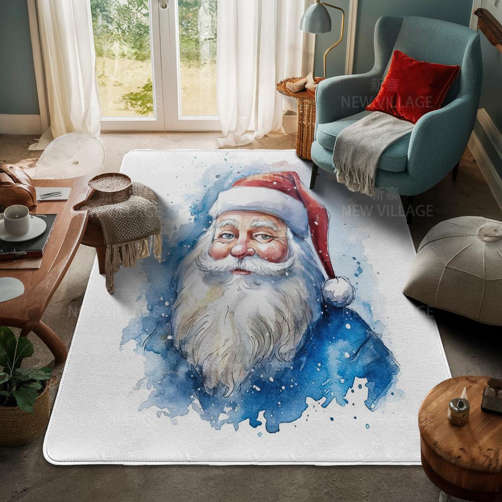 House Entrance Carpet Home Door Mat Living Room Bath Foot Bathroom Non-slip Water Absorption Rugs Bath Merry Christmas Winter